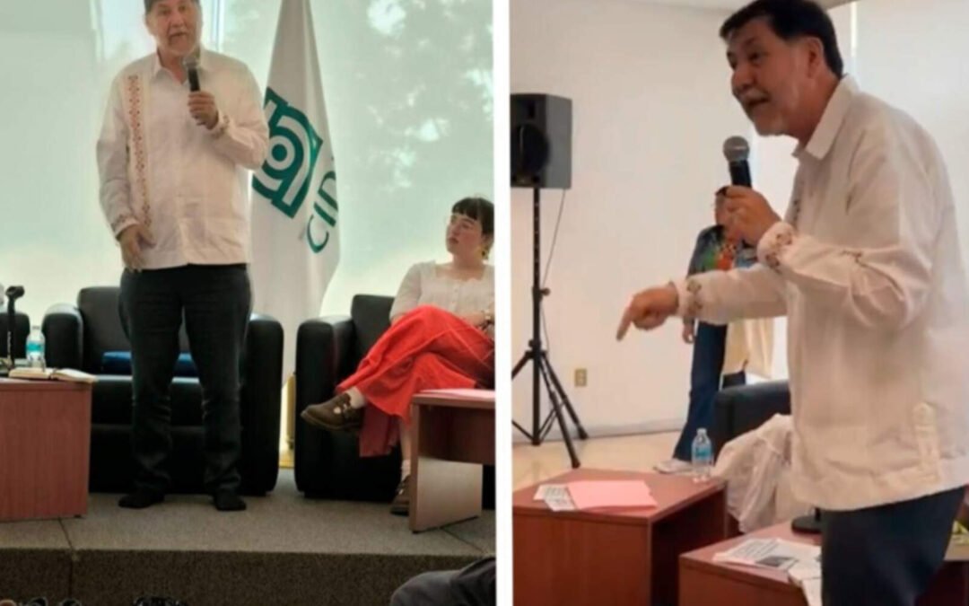 Noroña huyó del CIDE tras ser increpado por estudiantes por el caso Teuchitlán