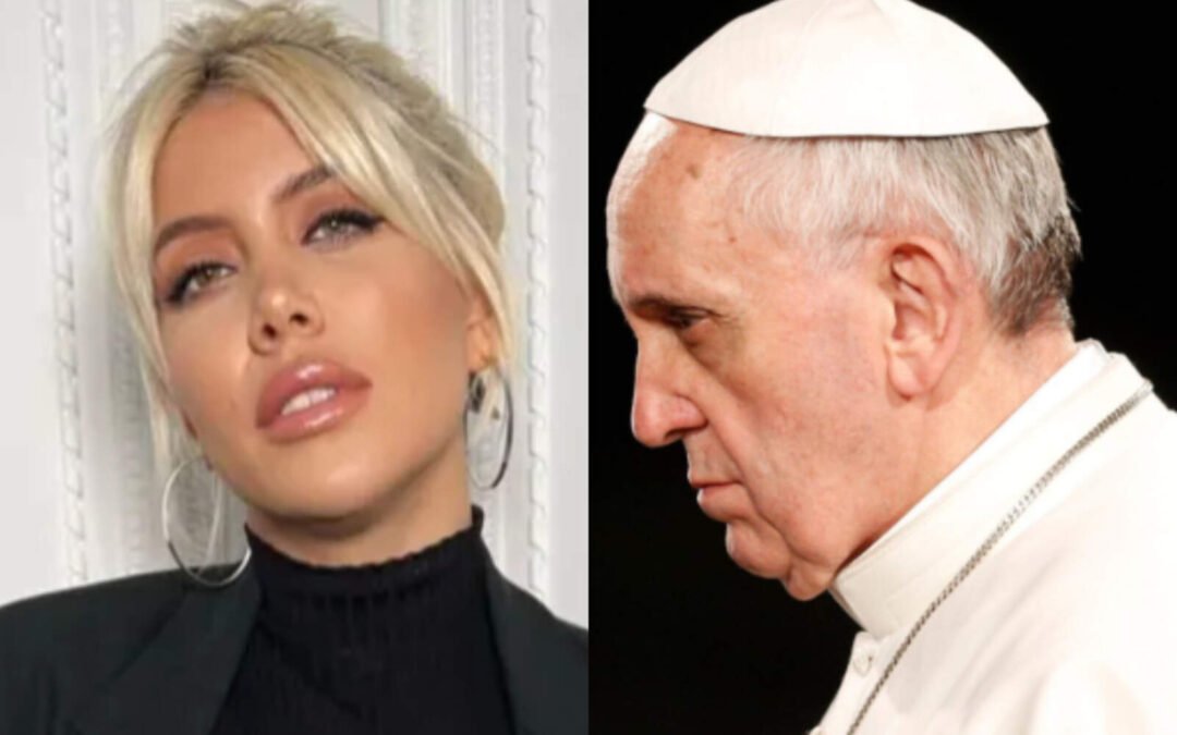 Wanda Nara desató una tormenta en redes por una polémica foto con el Papa