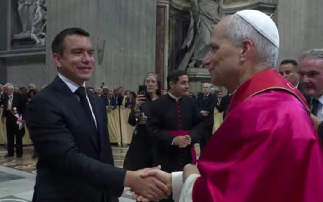 El presidente Daniel Noboa representó a Ecuador en la entronización del Papa León XIV