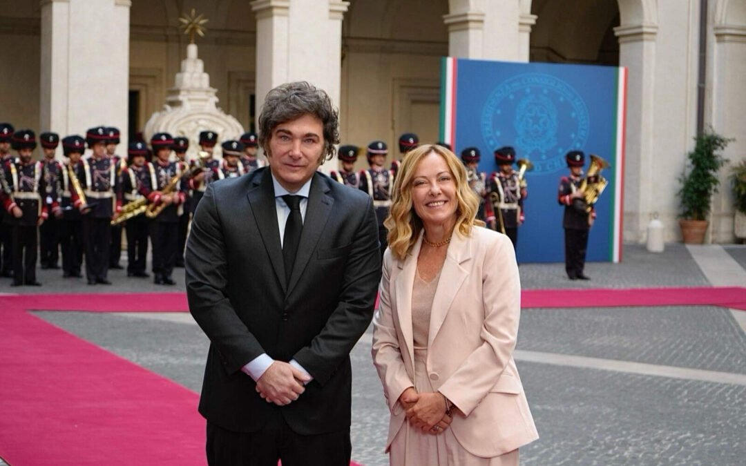 Las mejores fotos de Javier Milei y Giorgia Meloni en Roma
