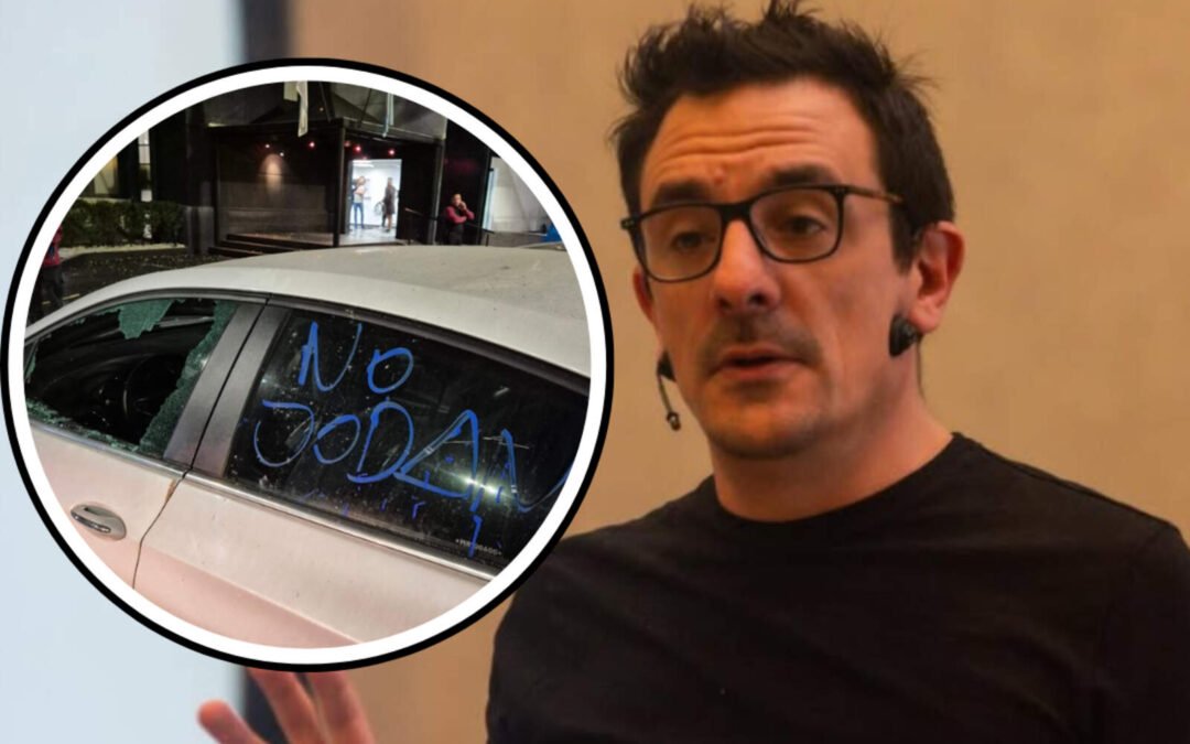 Impacto en TN: Jorge Giacobbe vio en vivo su auto destrozado tras ataque vandálico