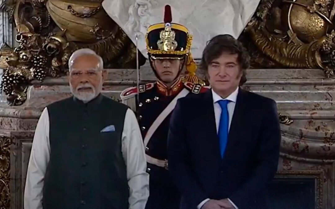 Javier Milei recibió al primer ministro indio Narendra Modi en la Casa Rosada