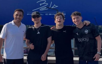 Colapinto disfruta de sus vacaciones: el partido de pádel con Bizarrap y una leyenda