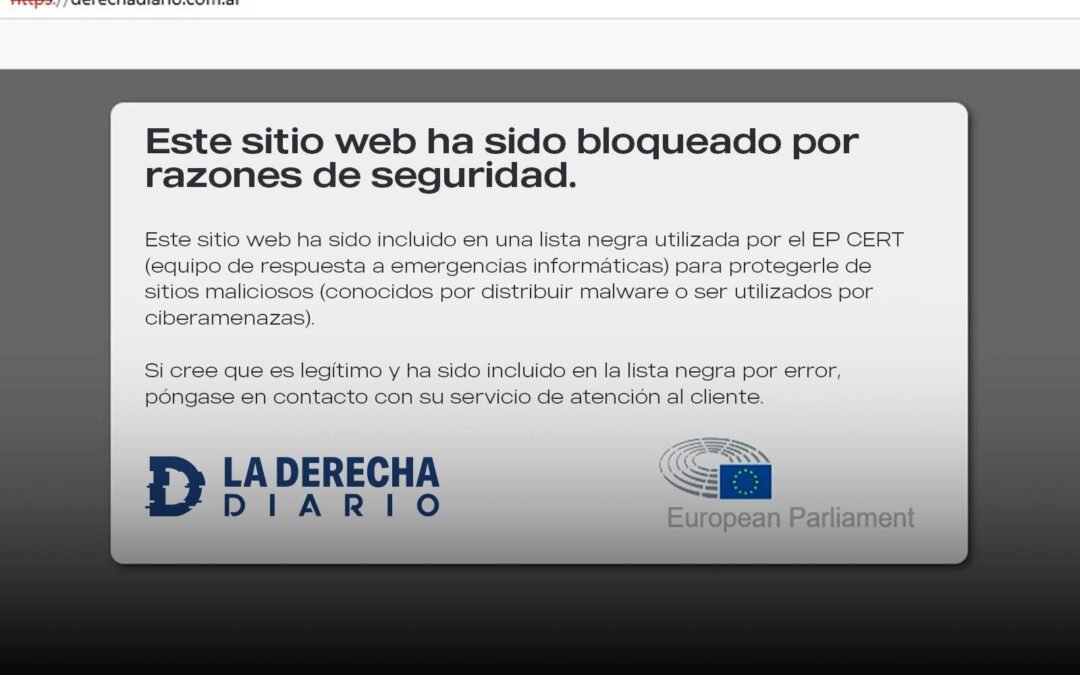 Censura: La Unión Europea bloqueó a La Derecha Diario en el Parlamento Europeo