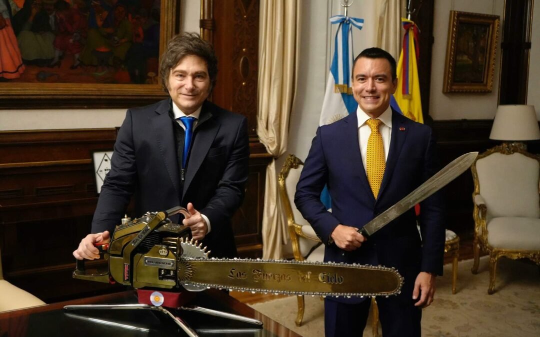 Javier Milei recibió al presidente de Ecuador, Daniel Noboa, en la Casa Rosada