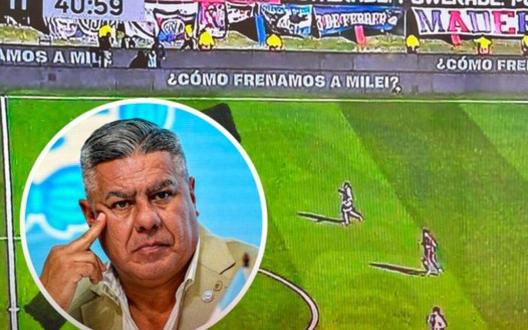 El Chiqui Tapia publicita a Patria Grande en los partidos de fútbol