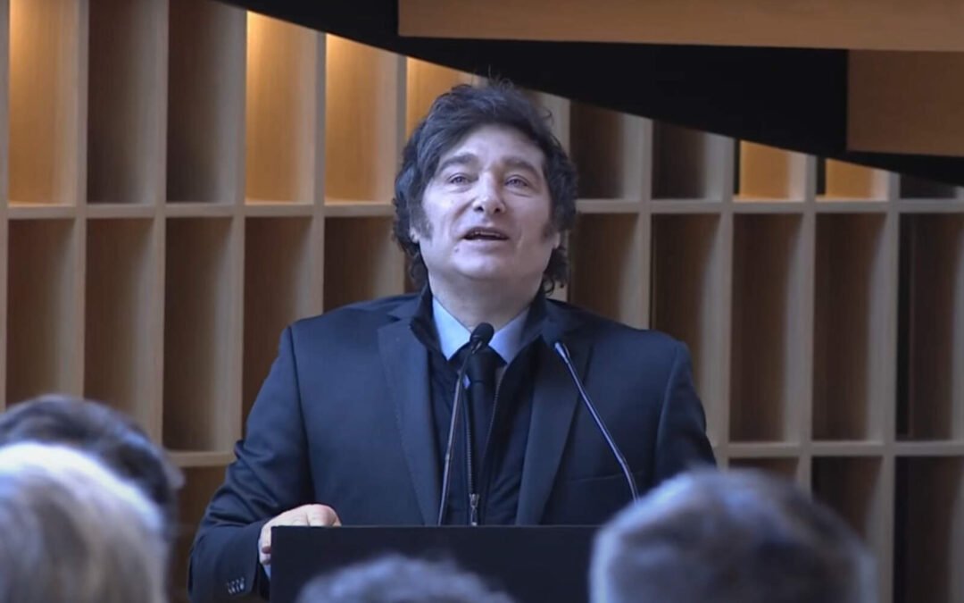 Javier Milei dio un discurso en la inauguración del edificio Corporación América