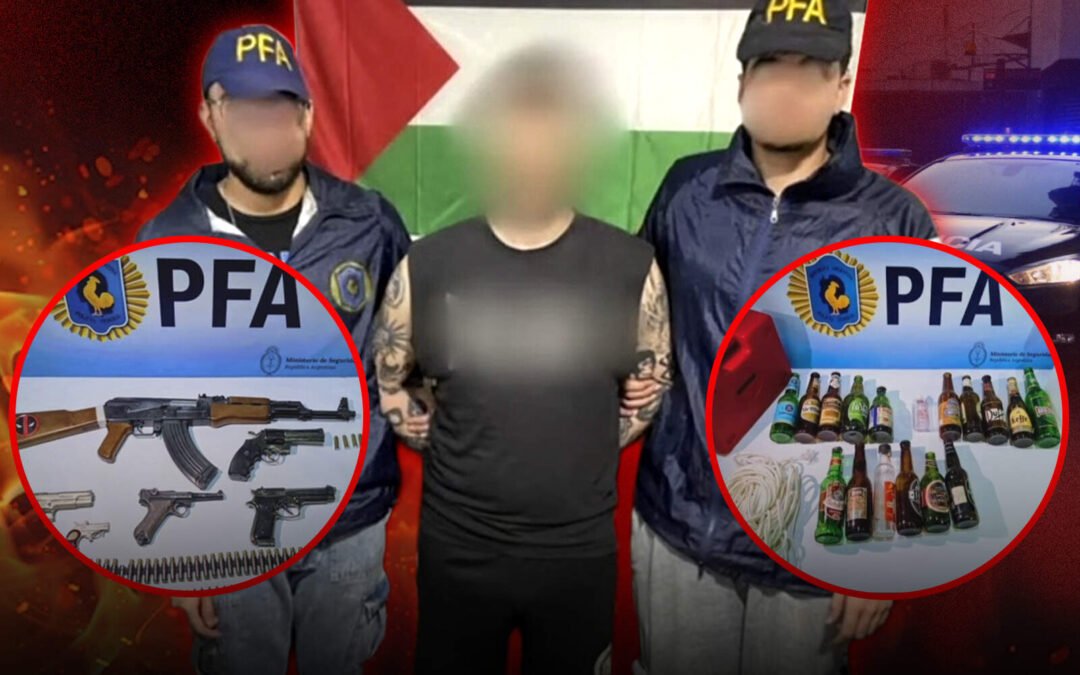 Arrestaron a un terrorista de Antifa que amenazó de muerte a Bullrich: Tenía armas y cascos de guerra