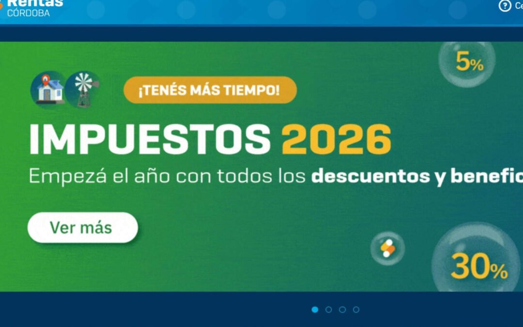 Córdoba: vence el pago único y con descuento de los impuestos inmobiliarios