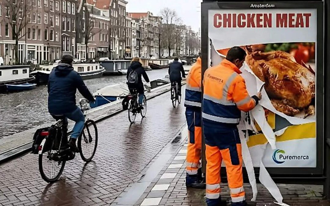 Ámsterdam prohibió la publicidad de carne y combustibles fósiles en las calles