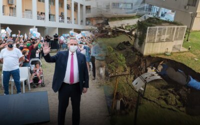 El edificio que se derrumbó en Parque Patricios había sido inaugurado por Alberto Fernández