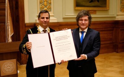 Javier Milei recibió el título de “Civis Universitatis Honoris Causa” de la Universidad Ludovika