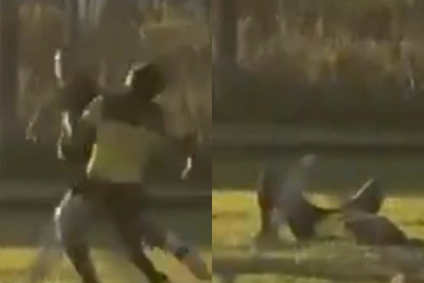 violencia-en-el-futbol-rosarino:-un-jugador-noqueo-a-un-arbitro-en-pleno-partido-y-fue-detenido