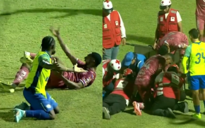 Terrible lesión en el fútbol de Honduras: un jugador sufrió una duríma fractura que le dejó colgando su tobillo