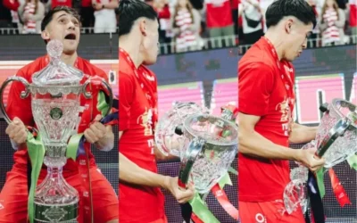 Insólito momento de un ex River en Rusia: salió campeón y rompió la copa en pedazos durante los festejos